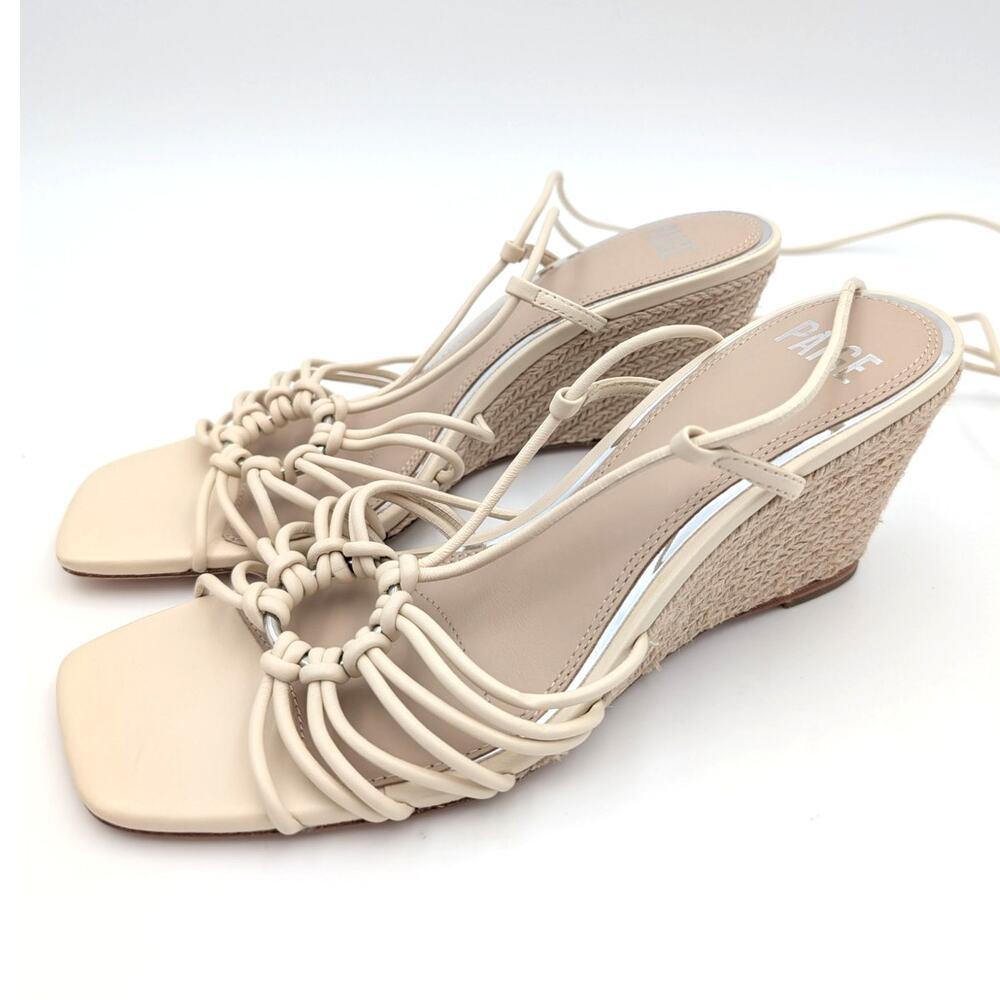 PAIGE Sierra Leather Ring Espadrilles Wedge Sandal Women's Bone Size US9